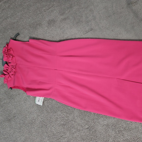 (NWT) Kasper sz 8 Pink Sheath dress with ruffle detail - Picture 3 of 4